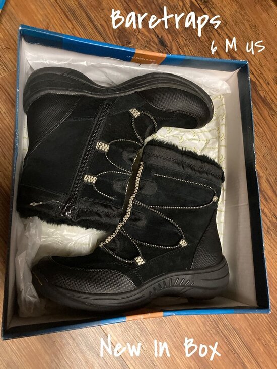Bare Traps Shoes - Baretraps Water Resistant Winter Boots Black Size 6 M - New in Box